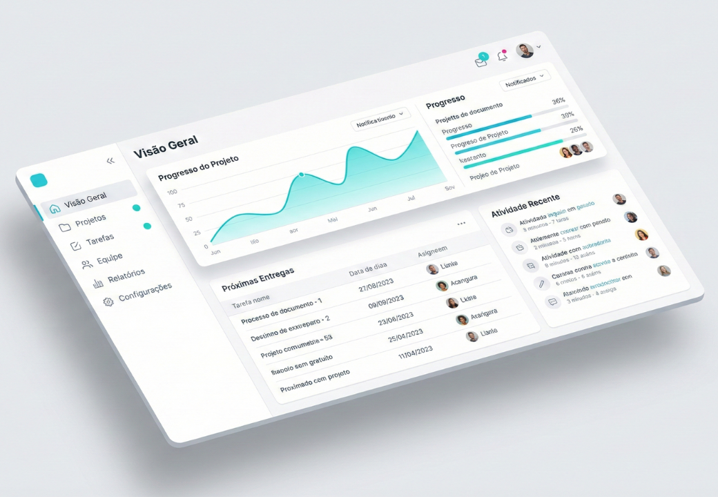 Dashboard de plataforma SaaS moderna